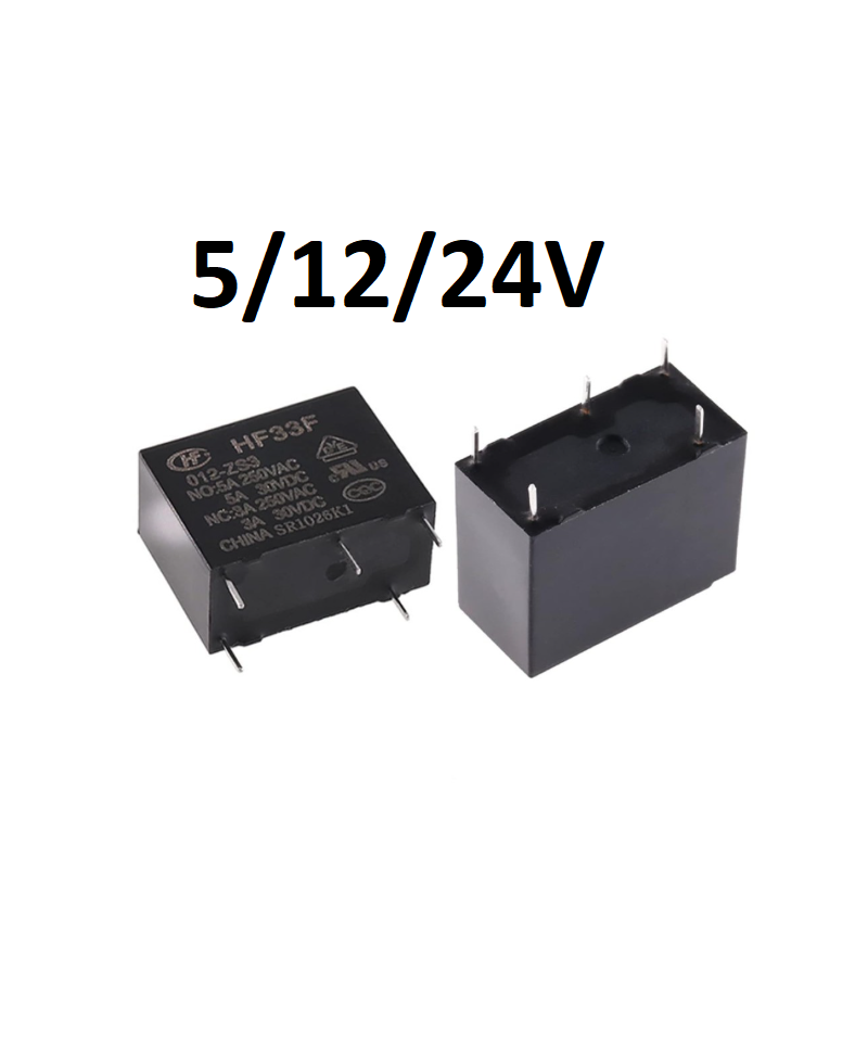 Mini Rele para PCB 5V/12/24V DC 5A HF33F